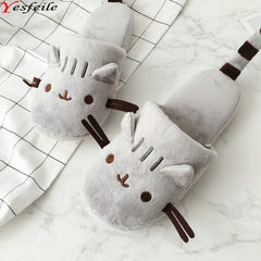 New Cat Animal indoor slippers Adult Cartoon House women soft slipper indoor house Gilr winter plush shoes