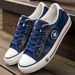 Denim Shoes Women Casual Lace Up Canvas Shoes Sneakers Female Trainers Vulcanize Shoes Basket Femme Tenis Feminino
