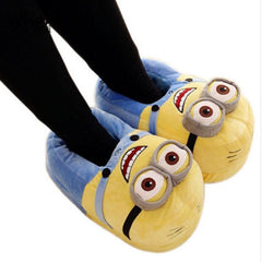 Hot Winter Home Slipper Man Despicable Me Minions Indoor Slippers Plush Stuffed Funny Slippers Flock Cosplay House Shoes