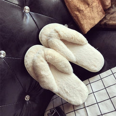 Designer Flip Flops Women Flat Slippers Women Indoor Home Slippers Ladies House Shoes Thick Fluff Warm Slipper Soft Cotton Shoes