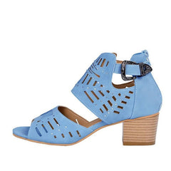 Women Sandals Square Heels Hollow Out Plus Size Gladiator Fashion Shoes Woman Buckle Strap Sandals Ladies Shoes Mujer Summer