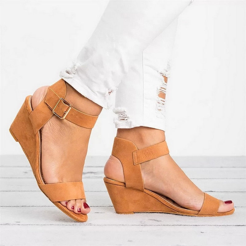 2020 New Sandals Ladies Pumps  Strap Sandals Shoes Fashion 35-43 Size Wedges Shoes For Women Sandalia Feminina
