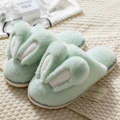 Cute Bunny Slipper Indoor Warm Women Animal Winter Fur Home Shoe Female Girl Nonslip pink gray rabbit Furry House Slippers Men