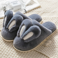 Cute Bunny Slipper Indoor Warm Women Animal Winter Fur Home Shoe Female Girl Nonslip pink gray rabbit Furry House Slippers Men