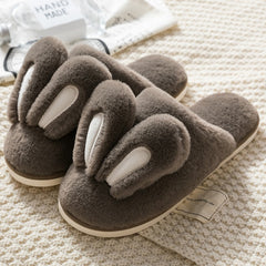 Cute Bunny Slipper Indoor Warm Women Animal Winter Fur Home Shoe Female Girl Nonslip pink gray rabbit Furry House Slippers Men