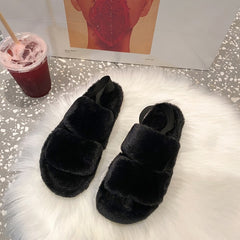2020 Home House Indoor Slippers WomenWomen Furry Slippers Ladies Shoes Cute Plush Fluffy Sandals Women's Fur Slippers Casual