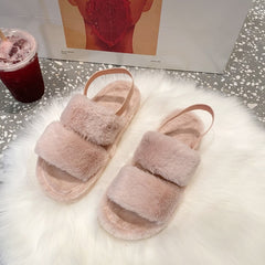2020 Home House Indoor Slippers WomenWomen Furry Slippers Ladies Shoes Cute Plush Fluffy Sandals Women's Fur Slippers Casual