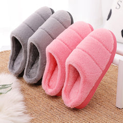 2020 New Women Mens Winter Fur Home Slipper Couples Striped Flock Warm Non-slip Floor Home Slippers Indoor House Shoes Pantufa