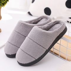2020 New Women Mens Winter Fur Home Slipper Couples Striped Flock Warm Non-slip Floor Home Slippers Indoor House Shoes Pantufa