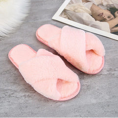 SWQZVT New open toe women slippers 2020 cross rainbow colors fur house female slippers tie-dye floor sleeping women winter shoes