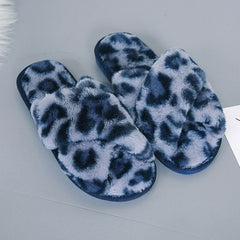 SWQZVT New open toe women slippers 2020 cross rainbow colors fur house female slippers tie-dye floor sleeping women winter shoes