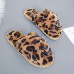 SWQZVT New open toe women slippers 2020 cross rainbow colors fur house female slippers tie-dye floor sleeping women winter shoes