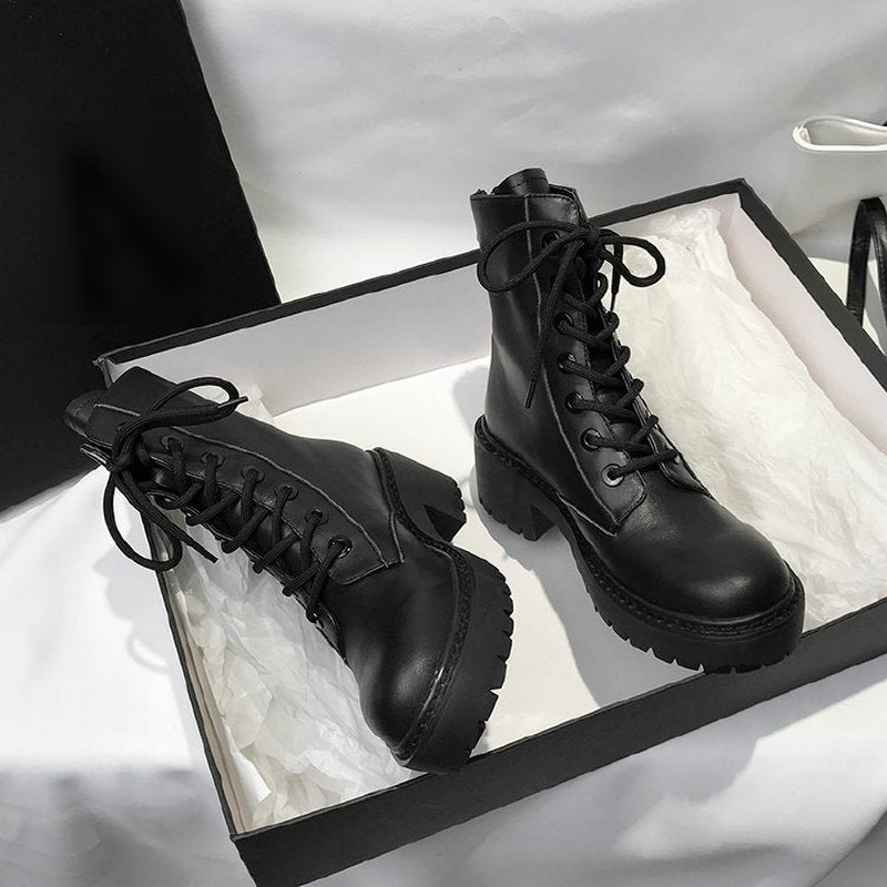Short tube women's boots handsome motorcycle boots casual all-match snow boots autumn and winter short boots women BB-07