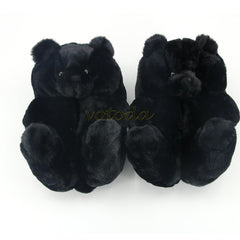 Women Teddy Bear Plush Slippers Cartoon Cute Bear House Slipper Winter Warm Furry Faux Fur Slides Woman Furry Flip Flop Shoes