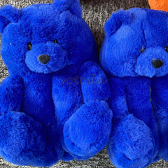 Women Teddy Bear Plush Slippers Cartoon Cute Bear House Slipper Winter Warm Furry Faux Fur Slides Woman Furry Flip Flop Shoes