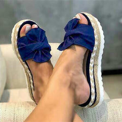 Slippers Women Sandals Platform Sandals Shoes Women Bow 2021 Summer Sandals Slipper Indoor Outdoor Flip-flops Beach Shoes Female
