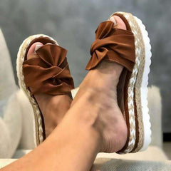 Slippers Women Sandals Platform Sandals Shoes Women Bow 2021 Summer Sandals Slipper Indoor Outdoor Flip-flops Beach Shoes Female